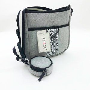Jen & Co. DRU Cheetah Bag in a Bag Neoprene Crossbody Gray